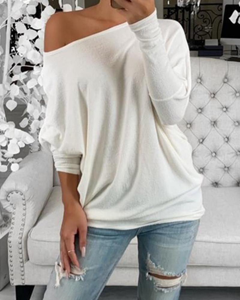 

One Shoulder Solid Casual Top
