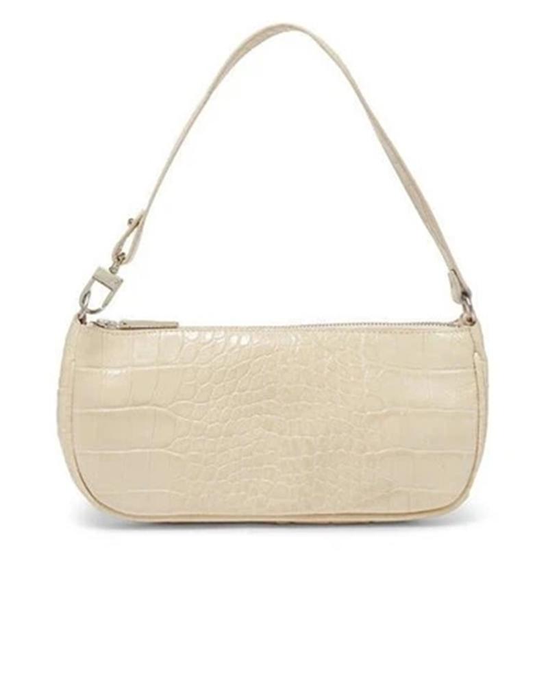 

Solid Shoulder Mini Baguette Bag, White