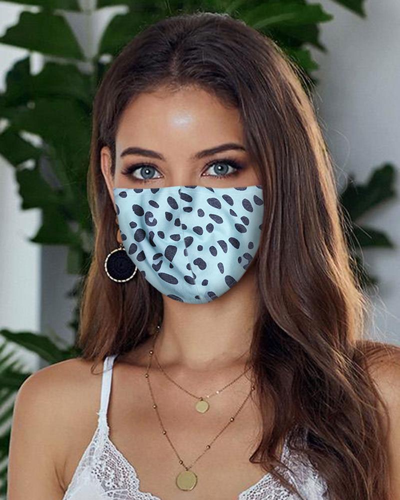 

Print Breathable Mouth Mask Washable And Reusable, Light blue