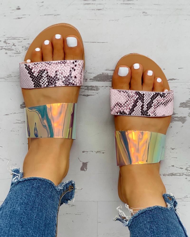 

Snakeskin Slipper Casual Flat Sandals