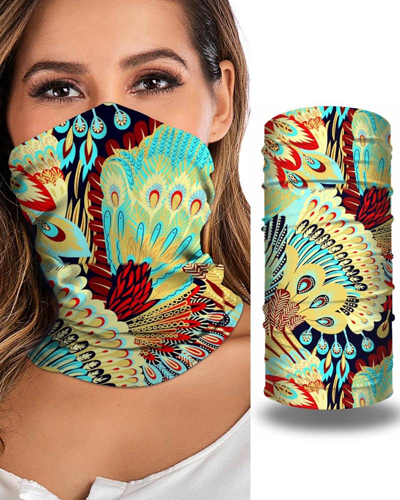 

Print Breathable Face Bandana Magic Scarf Headwrap Balaclava, Green