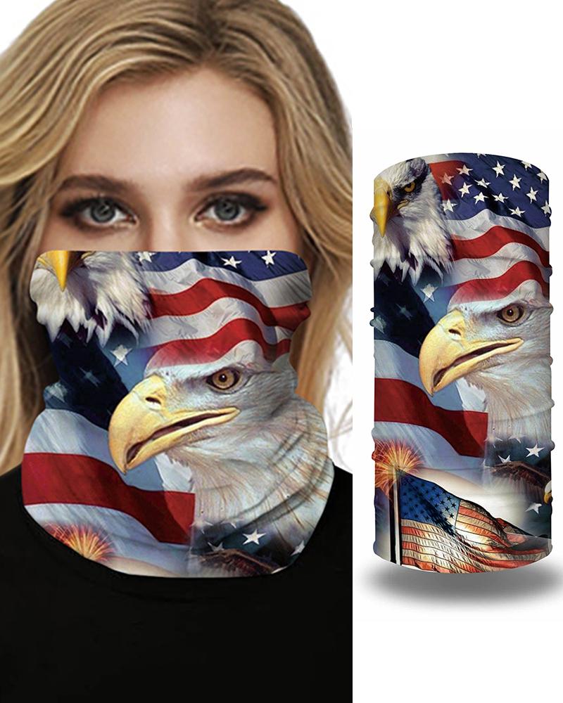 

Flag Print Breathable Face Bandana Magic Scarf Headwrap Balaclava, Red