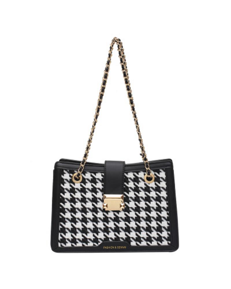

All-match Houndstooth Printing Messenger bag, Black