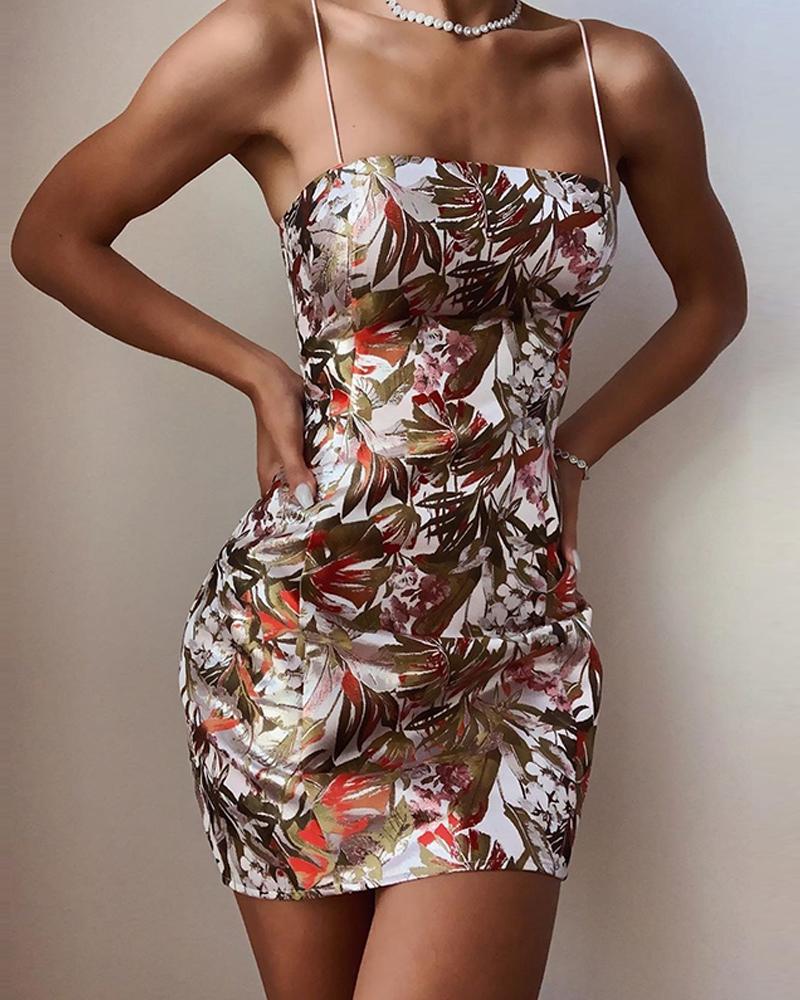 

Floral Mini Bodycon Dress, Multicolor