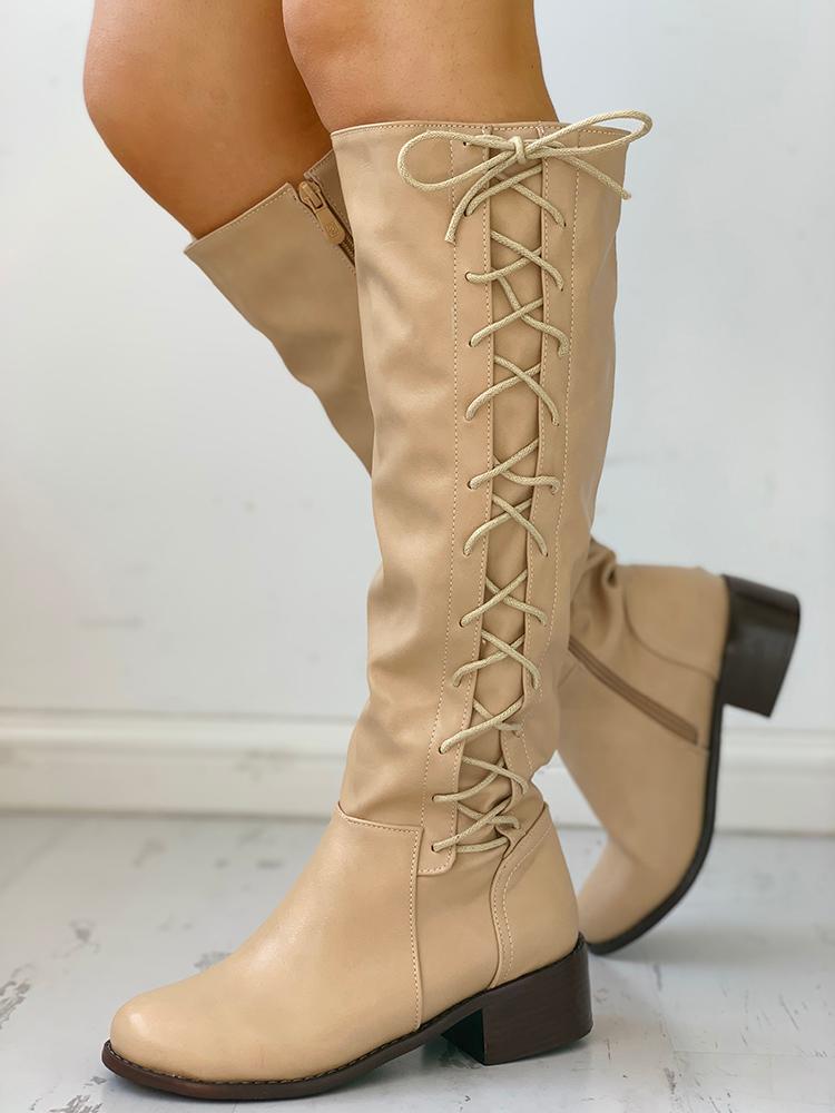 

Lace-Up Chunky Heeled Boots