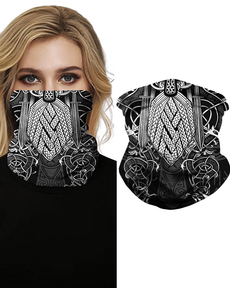 

Print Face Bandana Magic Scarf Headwrap Balaclava, Gray