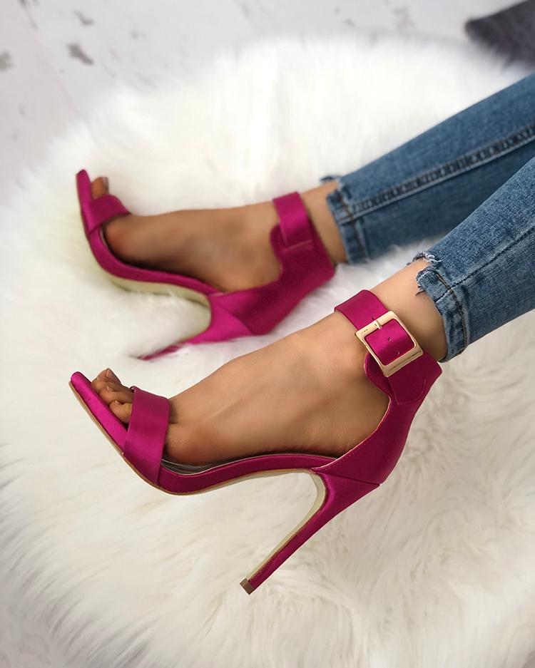 

Fashion Open Toe Cocktail Party Thin Heel Pump, Hot pink