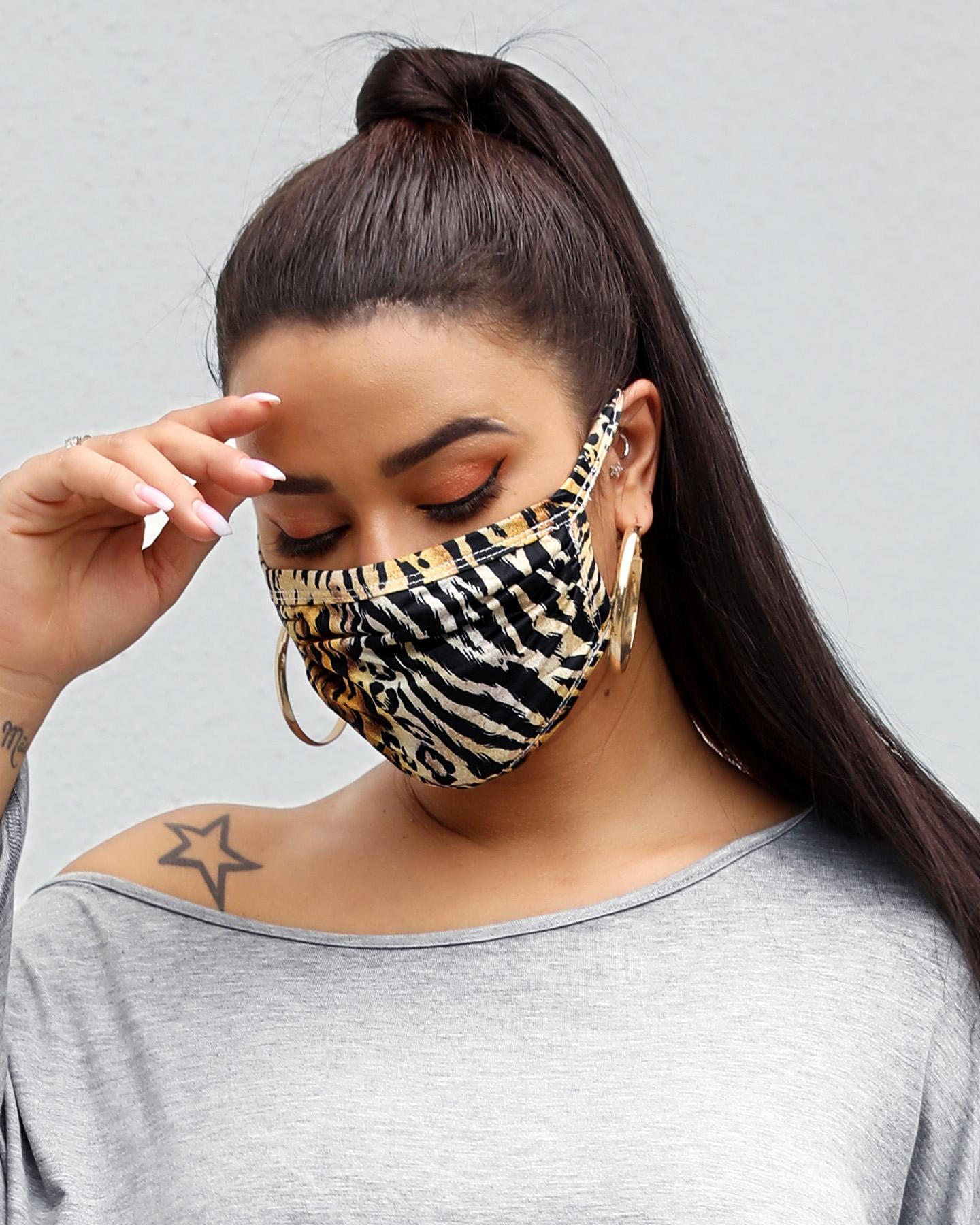 

Leopard Print Breathable Mouth M .a. s. k Washable And Reusable, Black