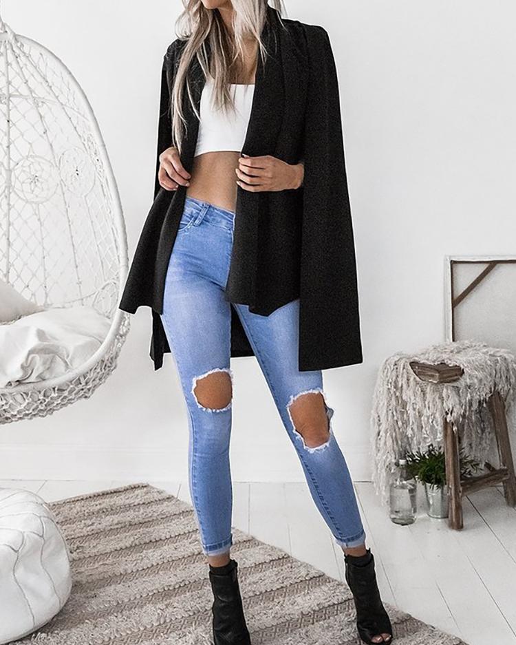

Trendy Cape Sleeve Blazer Coat