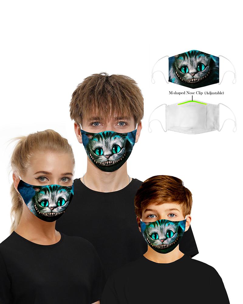 

Face Print Breathable Mouth M .a. s. k Washable And Reusable, Green