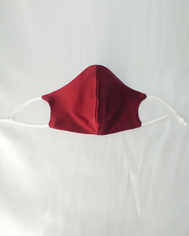 

Double Layer Satin Face Cover, Wine red