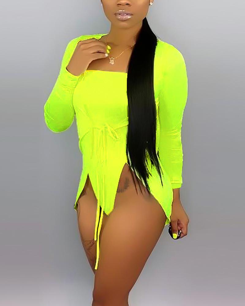 

Solid Color Bandokini & Cover Up, Green