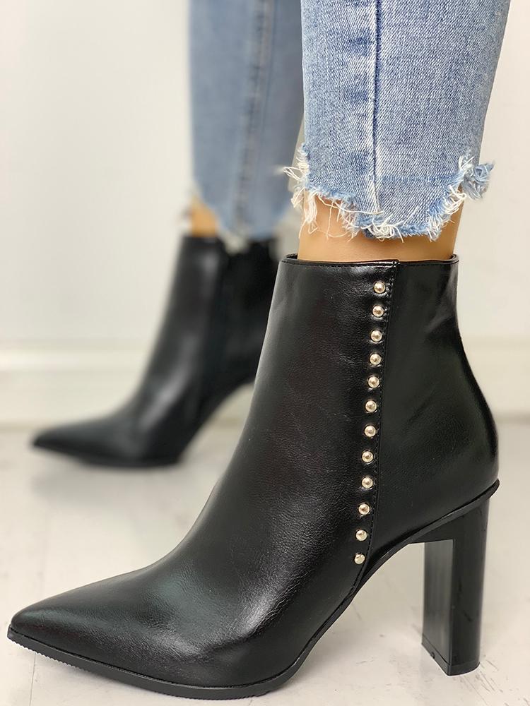 

Rivet Embellished Chunky Heel Boot