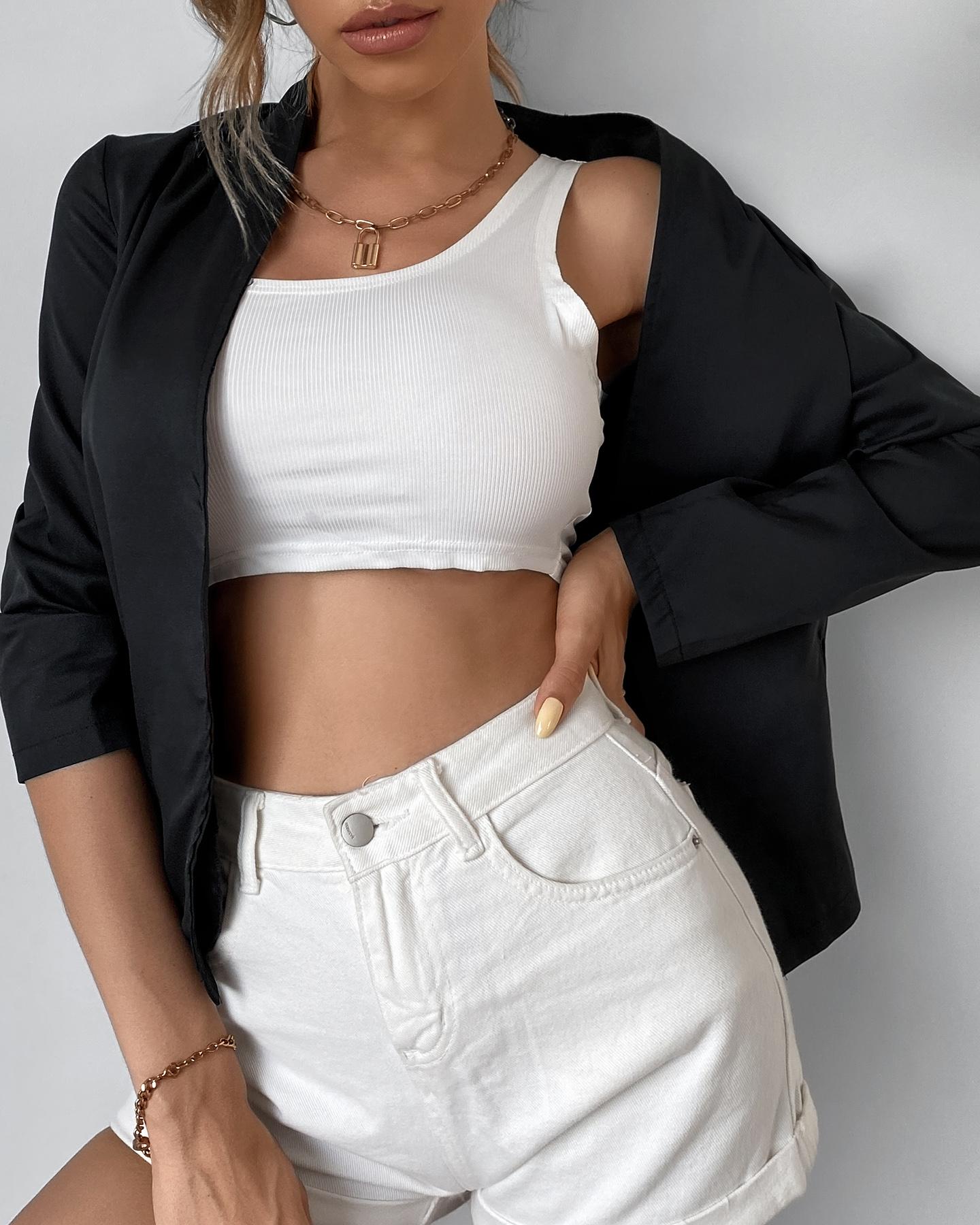 

Long Sleeve Solid Blazer Coat, Black