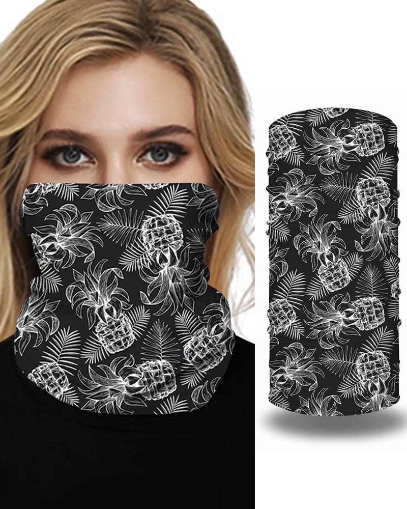 

Pineapple Print Breathable Face Bandana Magic Scarf Headwrap Balaclava, Black