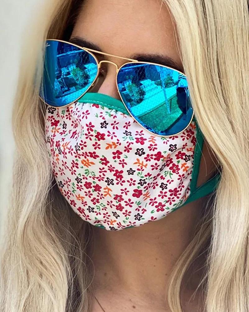 

Floral Butterfly Print Breathable Mouth Mask Washable And Reusable, Red