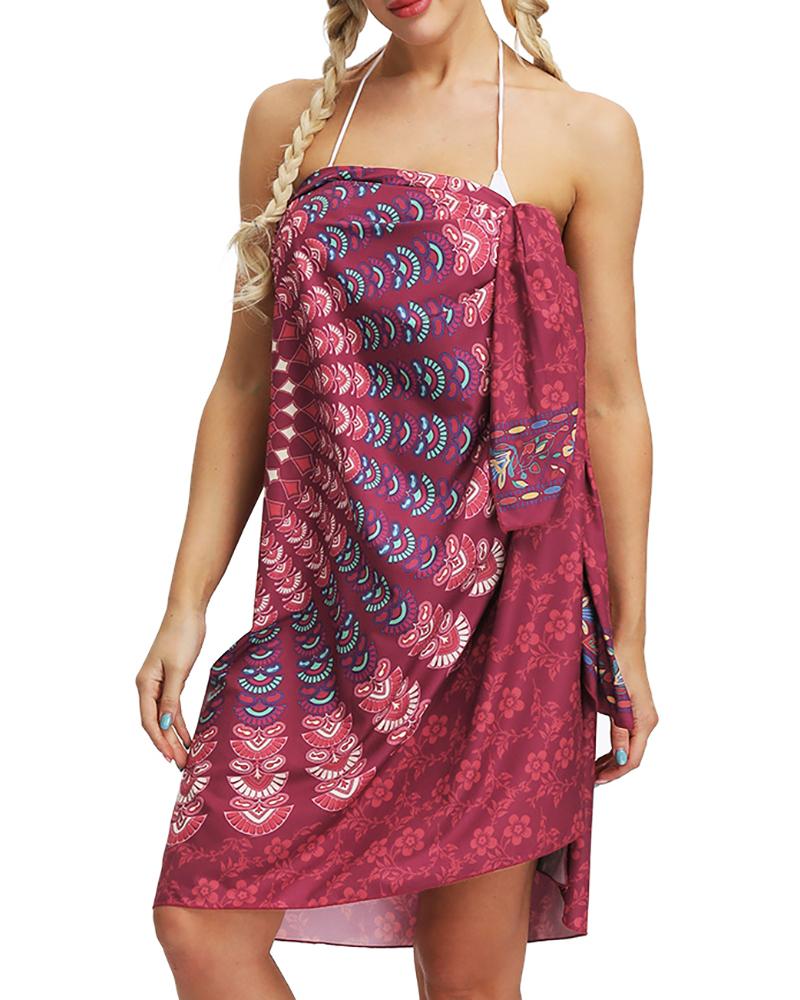 

Print Outdoor Travel Pool Beach Towel Blanket, Red