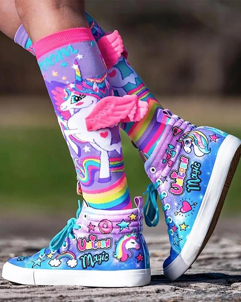 

3D Unicorn Wings Socks For Kids(7-12 years old, Multicolor