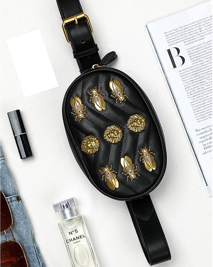 

Fashion Metallic Embellished Waist Bag