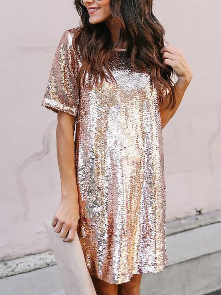 Sequins Loose Casual Dress