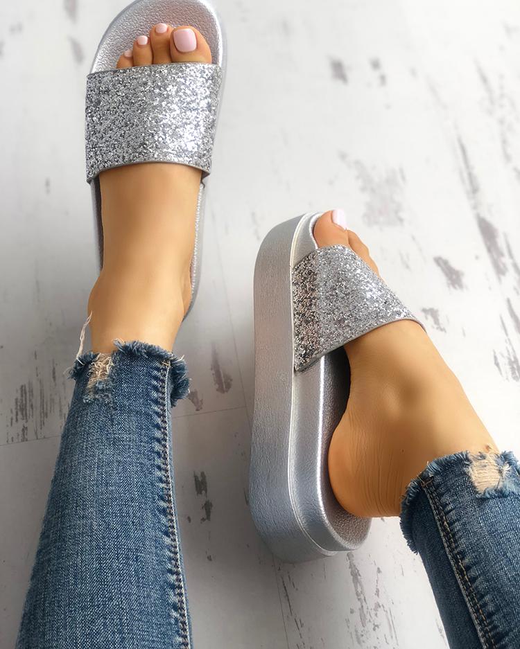 

Sequins Non-slip Platform Sandals
