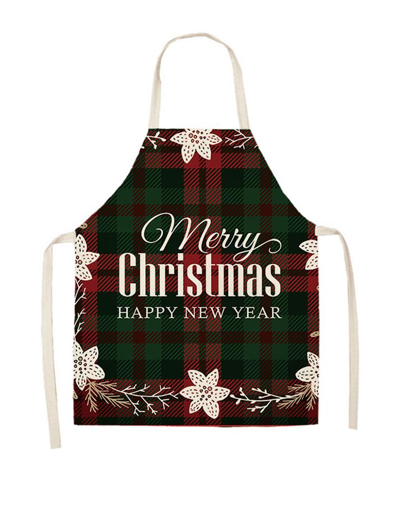

Christmas Letter Plaid Apron, Style3