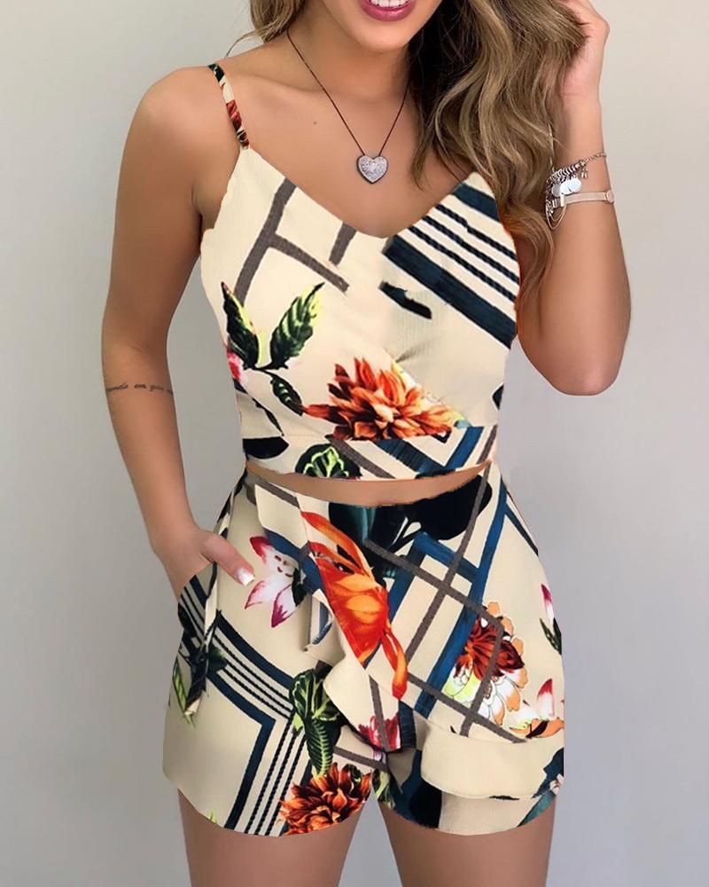 

Floral Geometric Two-Piece Set, Multicolor