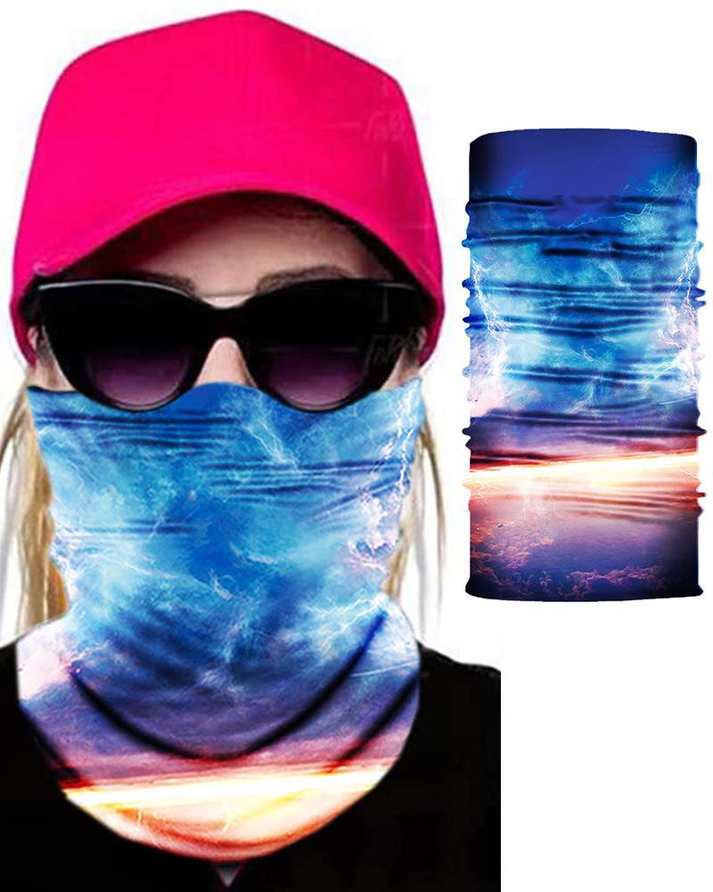 

Watercolor Print Breathable Face Bandana Magic Scarf Headwrap Balaclava, Dark blue