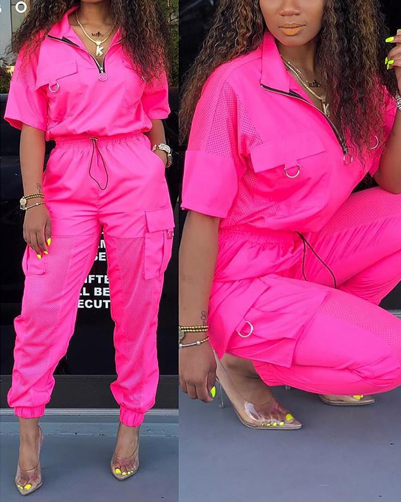

Short Sleeve Pocket Design Tracksuit
