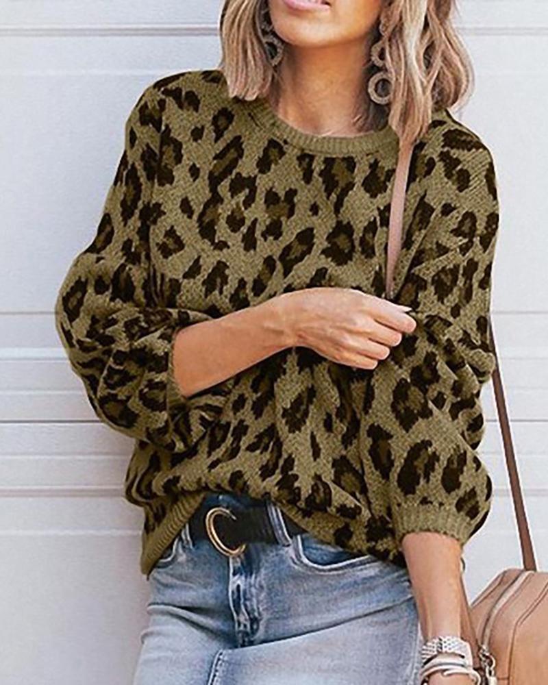 

Camouflage Long Sleeve Casual Sweater, Army green