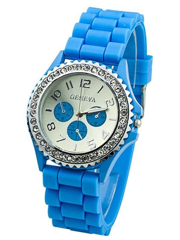 

Women Fashion Casual Diamond Decorated Analog Quartz Sillicone Wrist Jewelry & Women's watches, Orange;red;pink;green;sky blue;yellow;purple;lvs green;hot pink;dark blue