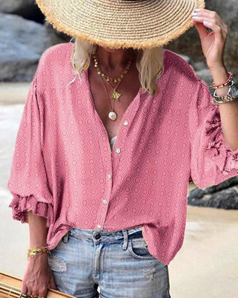 

Little Circle Solid Statement Top, Pink