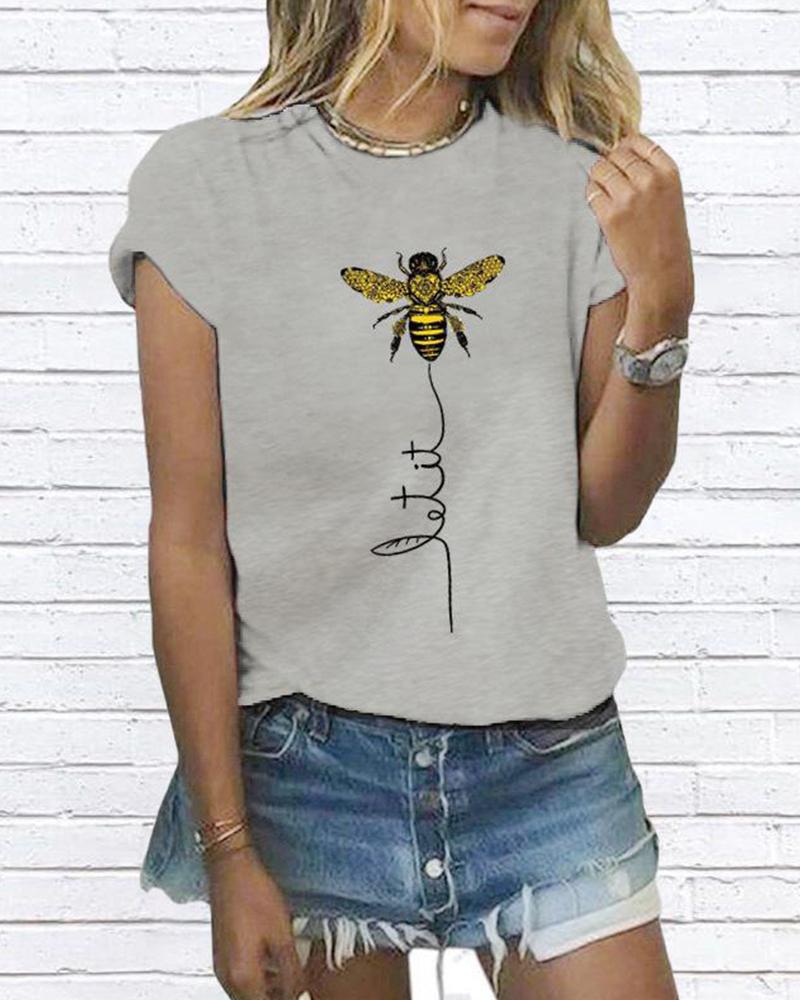 

Let It Bee T-Shirt, Gray