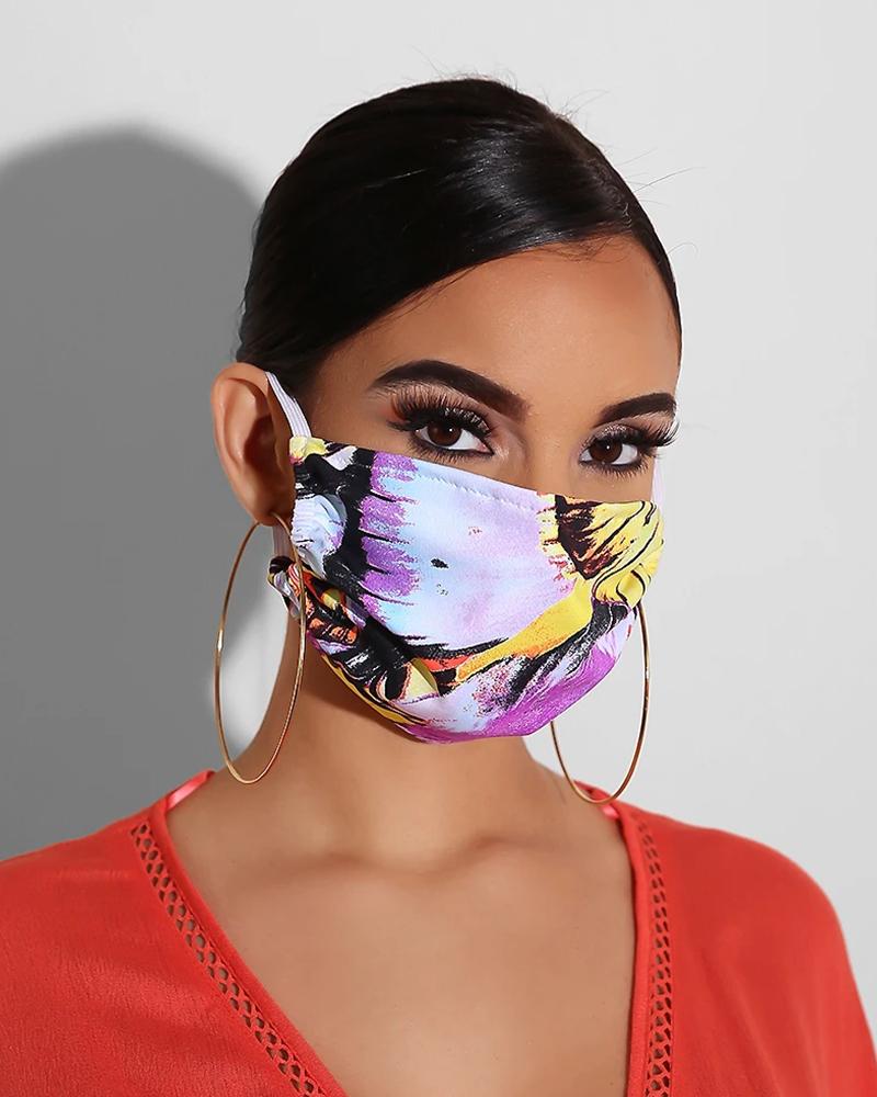 

Print Breathable Mouth M .a. s. k Washable And Reusable, Purple