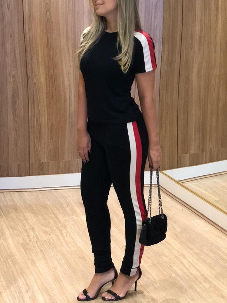 

Casual Side Striped Top & Pants Set