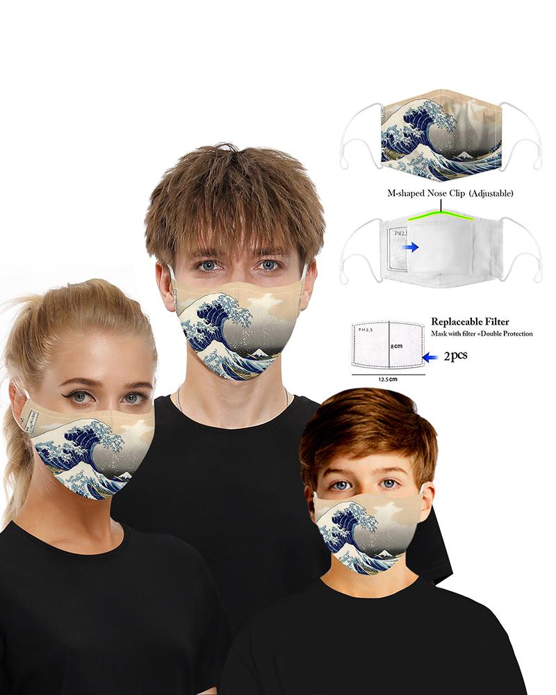 

Print Breathable Mouth M .a. s. k Washable And Reusable With 2PCS Replaceable Filter, Style7