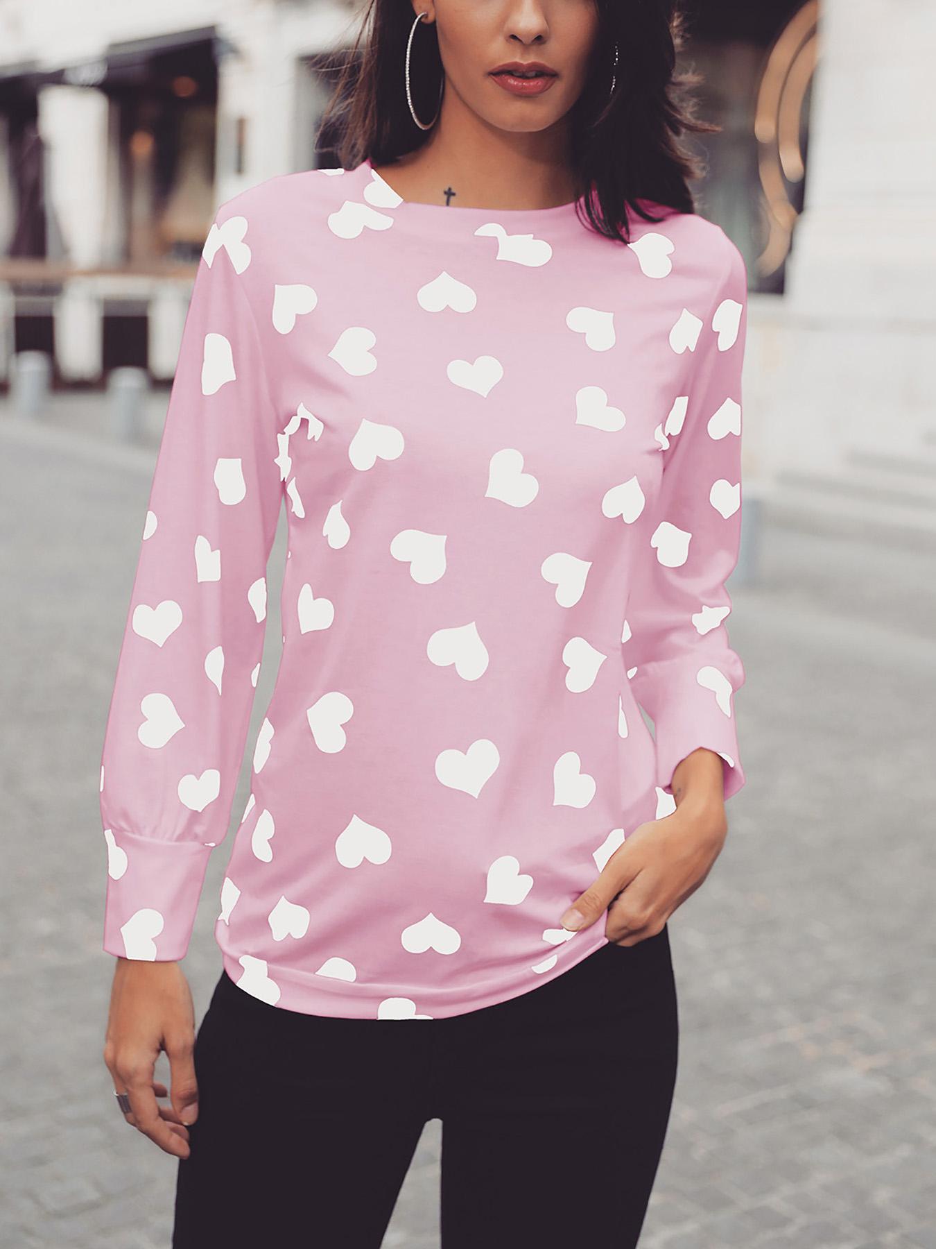 

Heart Pattern Valentine Long Sleeve T-Shirt
