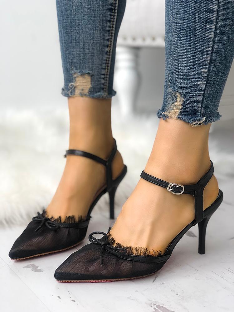 

Mesh Pointed Toe Stiletto Heels