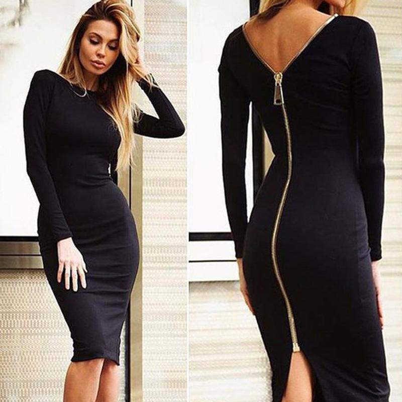 

Fashion Sexy Back Zipper Mini Dress Bodycon Dress Party Dress, Green