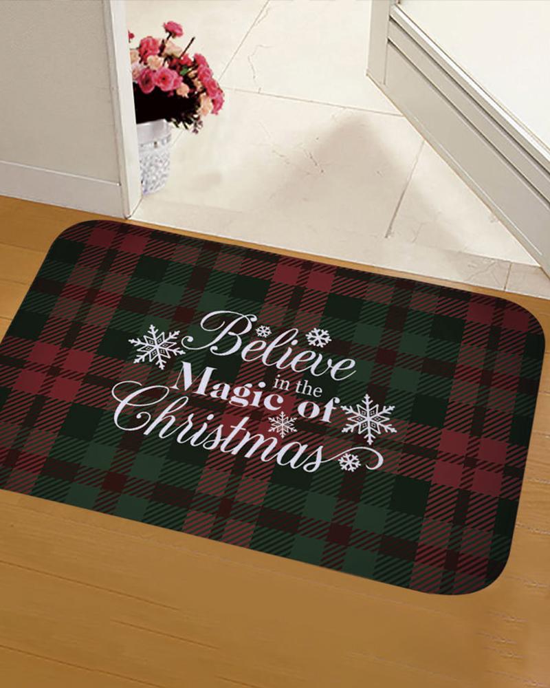 

Christmas Plaid Letter Print Floor Mat, Style5