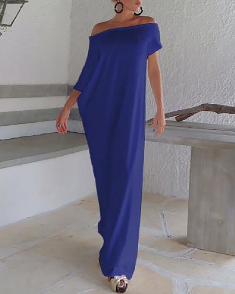 

Skew Neck Casual Irregular Dress