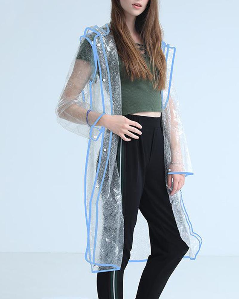 

Clear Waterproof Raincoat, Blue