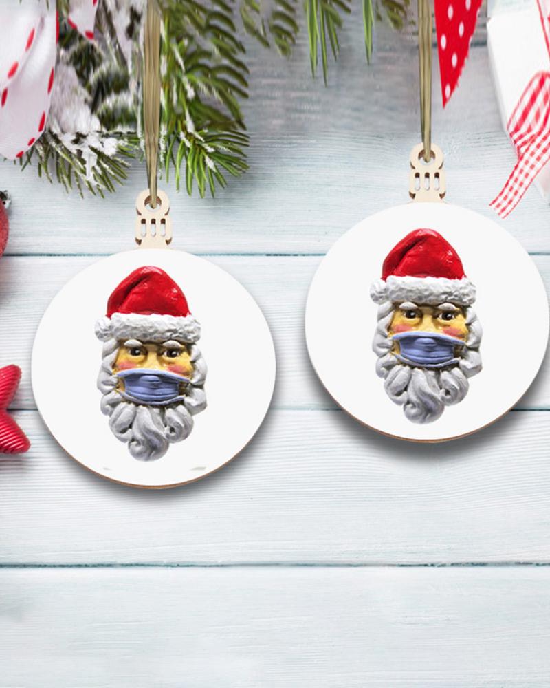 

Christmas Santa Wearing a Face Mask Ornament, Red