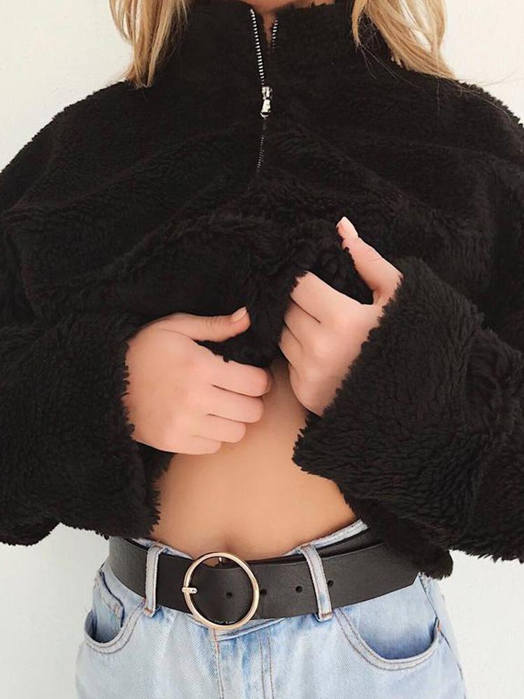 

Solid High Neck Teddy Sweatshirts