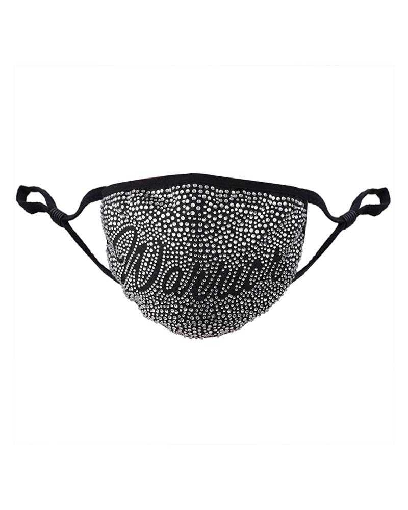 

Letter Pattern Studded Breathable Face Mask, Style3