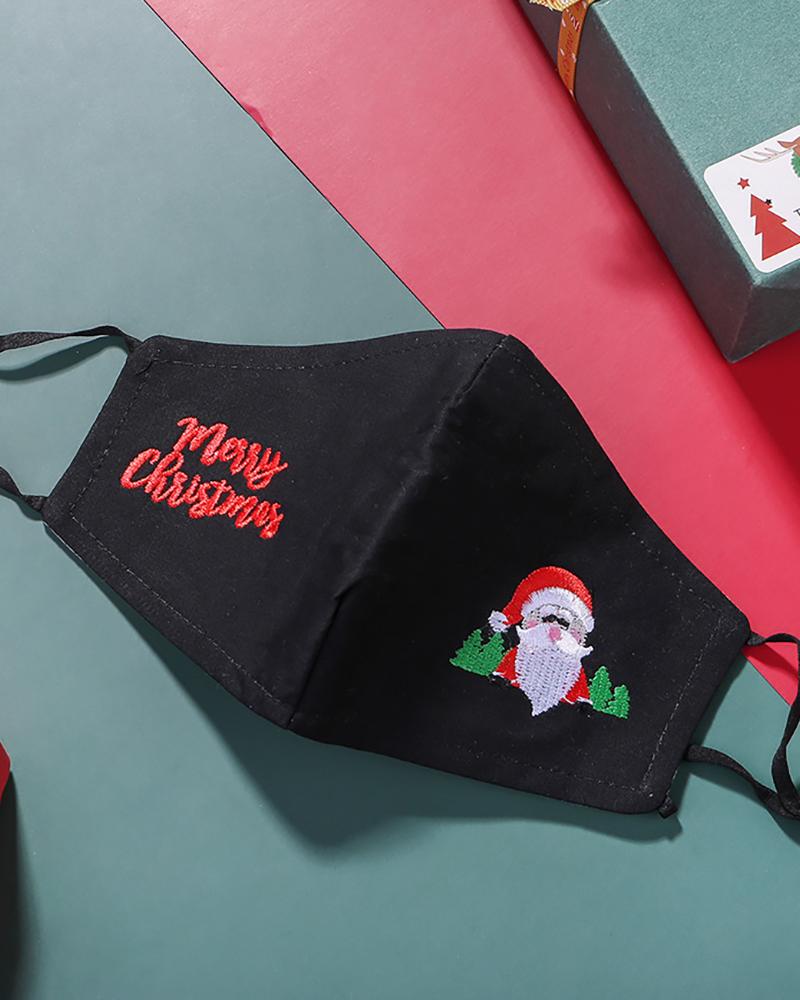 

Christmas Pattern Embroidery Face Mask With Filter For Kids, Style1