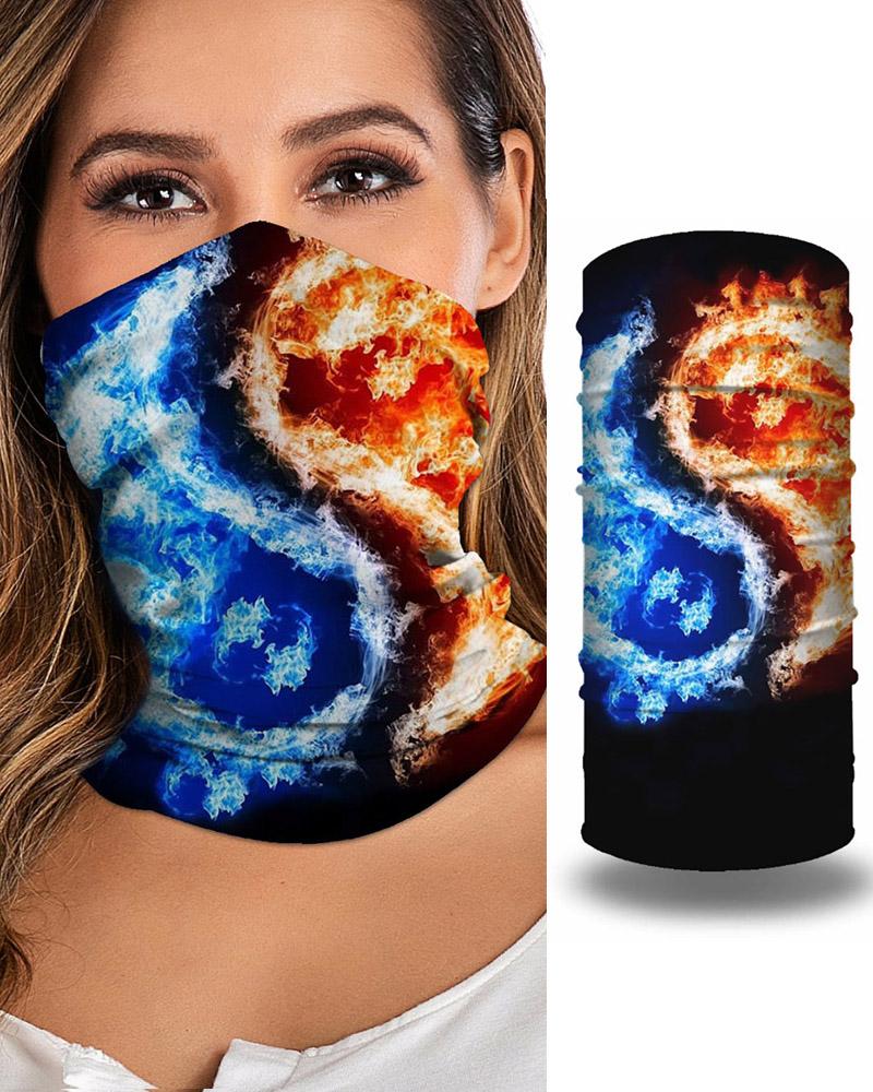 

Tie Dye Print Breathable Face Bandana Magic Scarf Headwrap Balaclava, Black