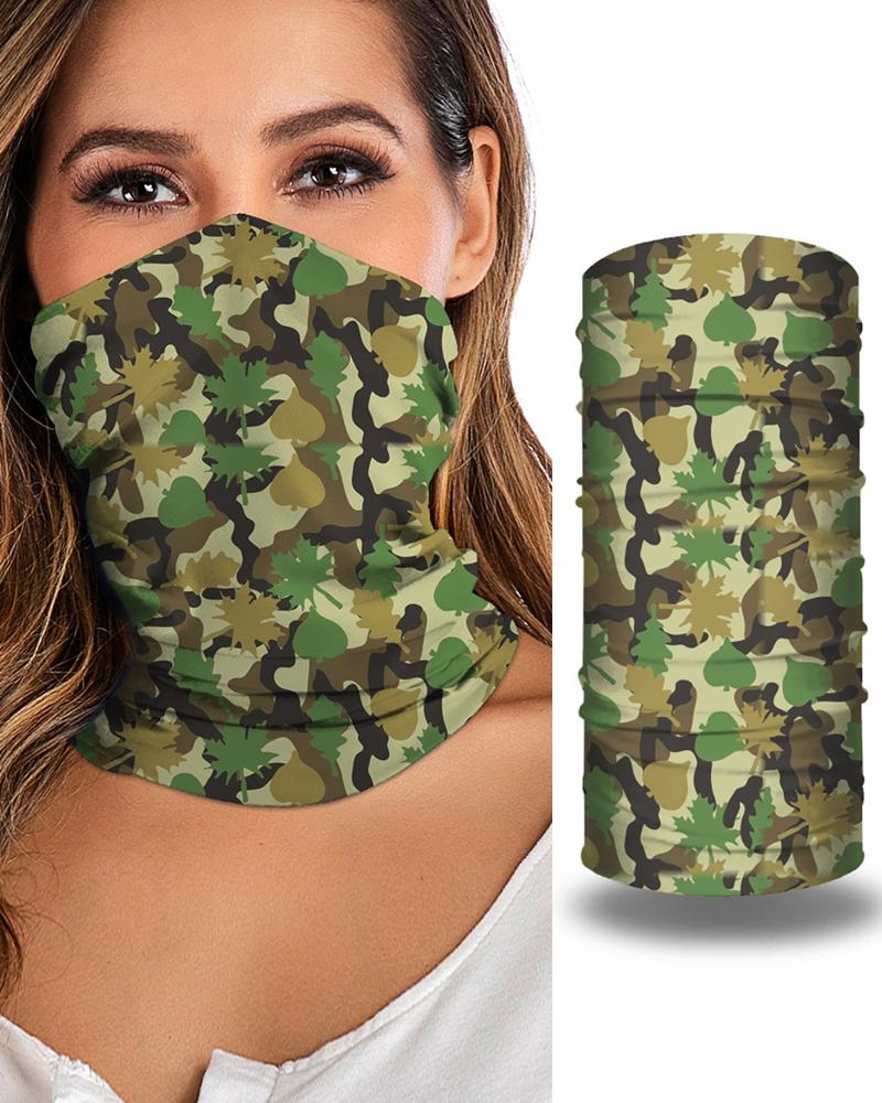 

Print Breathable Face Bandana Magic Scarf Headwrap Balaclava, Green