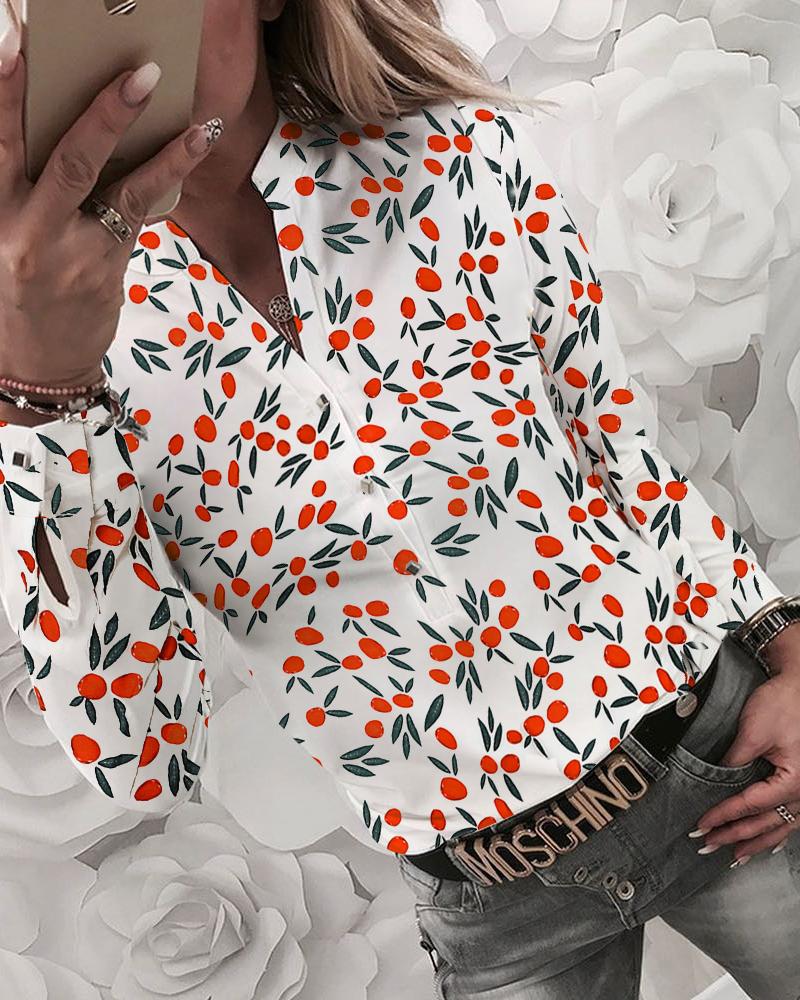 

Fruit Print Button Through Casual Shirt