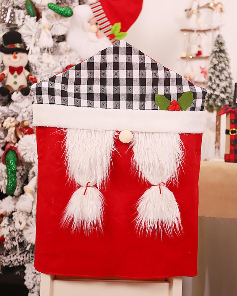 

Christmas Santa Slipcovers Chair Back Covers For Indoor Decorations, Red